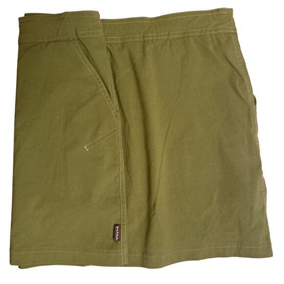 PrAna Breathe Skirt XL Olive Green Cotton Stretch Casual Drawstring USA Made - Picture 4 of 9